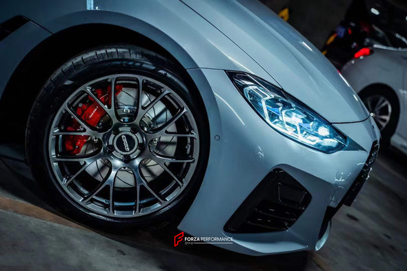 In the photos above you can see an installed Forza Performance Group set of large front brakes for the&nbsp;BMW 4 SERIES G26 425i GRAN COUPE 2020 with 390x36mm brake discs by 19-inch brake rotors.  Current set includes:  2x Brake calipers AP9562 2x Brake discs 390x36mm  2x Brake caliper adapters 4x Brake Pads  2x Brake hoses and installation kits with nipples