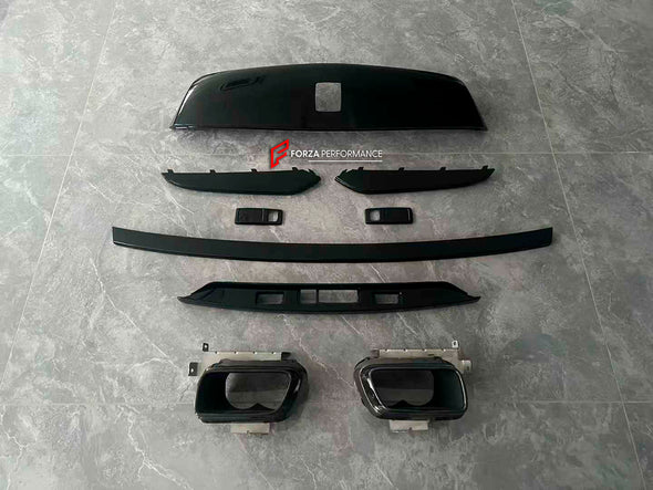 BLACK BADGE UPGRADE for ROLLS ROYCE CULLINAN 2018 - 2024

Set includes:

Front Bumper Trims
Grille
Grille Cover
Black Emblem Badges
Spirit of Extasy
Side Logo Covers
Trunk Molding
Exhaust Tips
Wheels

Material: Plastic


NOTE: Professional installation is required. Parts can be purchased and installed separately