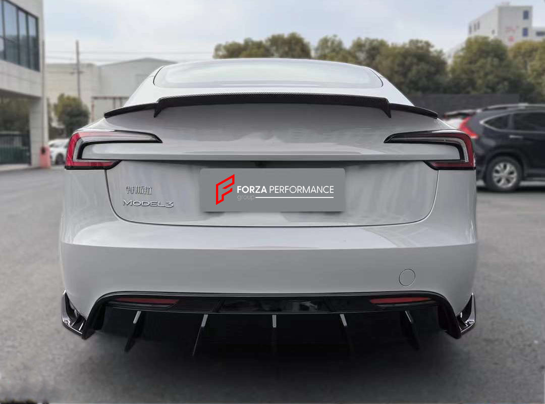 BODY AERO KIT for TESLA MODEL 3 2023+  Set includes:  Front Lip Side Skirts Rear Diffuser Rear Spoiler