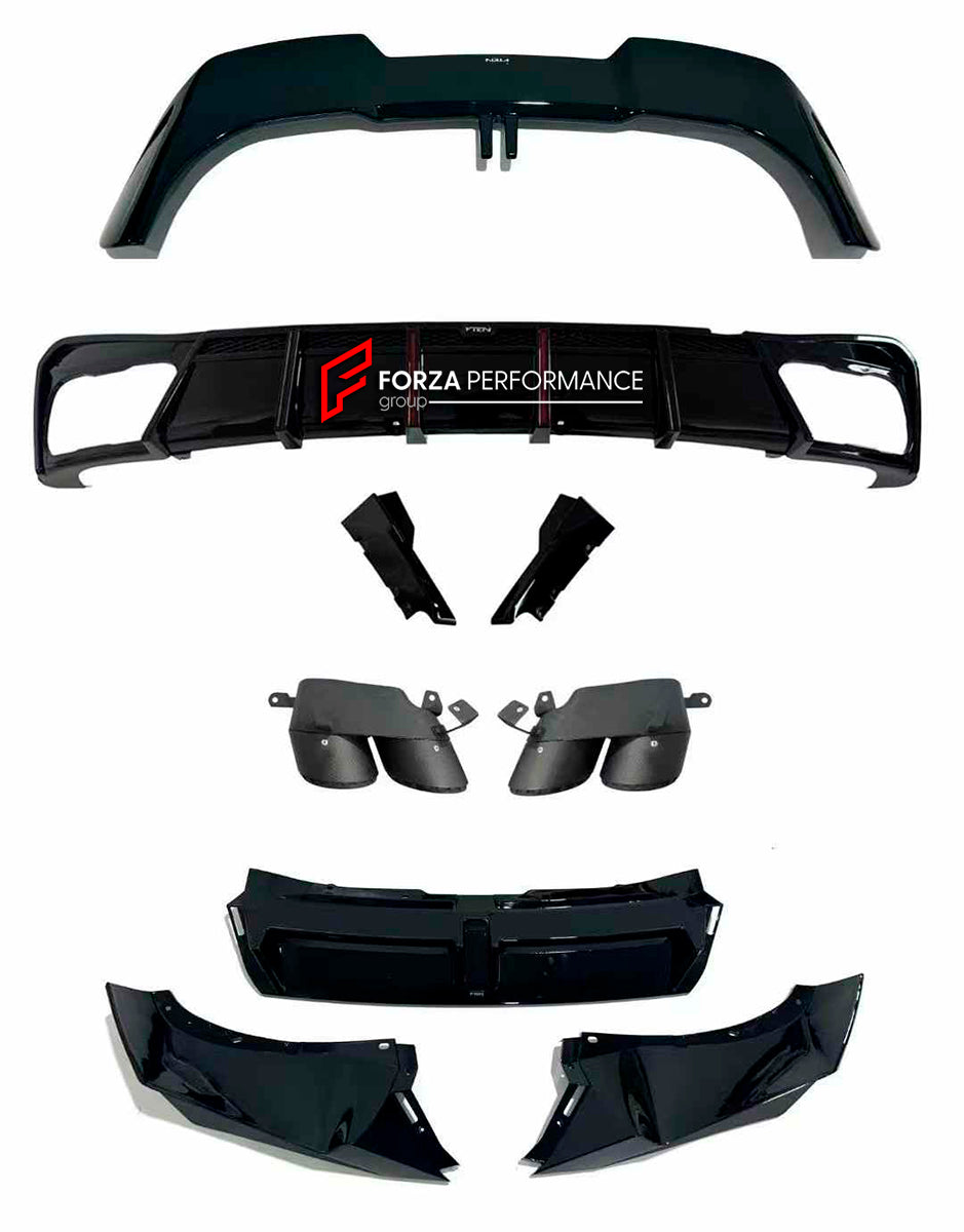BODY KIT for BMW X5 G05 LCI 2023+

Set includes:

Front Lip
Rear Roof Spoiler
Rear Diffuser
Exhaust Tips
Material: Plastic

Note: Professional installation is required.