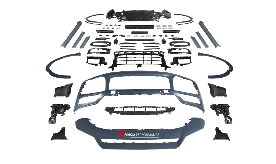 BODY KIT for PORSCHE CAYENNE COUPE 9Y0.1 2018 - 2023  Set includes:  Front Bumper Fender Flares Side Trims Side Skirts Rear Diffuser