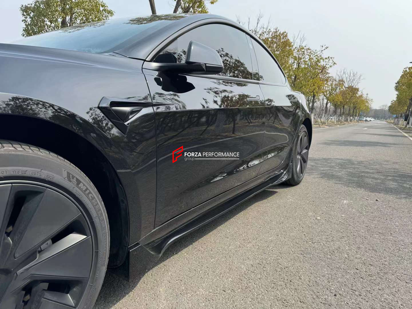 BODY KIT for TESLA MODEL 3 2023+ Set includes:  Front Lip Side Skirts Rear Spoiler Rear Diffuser