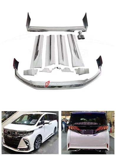 BODY KIT for TOYOTA ALPHARD 2024 Set includes:  Front Lip Side Skirts Rear Diffuser Exhaust Tips