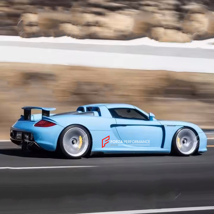 BODY KIT for PORSCHE CARRERA GT 2004 - 2006

Set includes:

Front Bumper&nbsp;
Fenders
Hood/Bonnet

Rear Bumper
Rear Diffuser
Rear Spoiler


Material: Carbon fiber

NOTE: Professional installation is required.