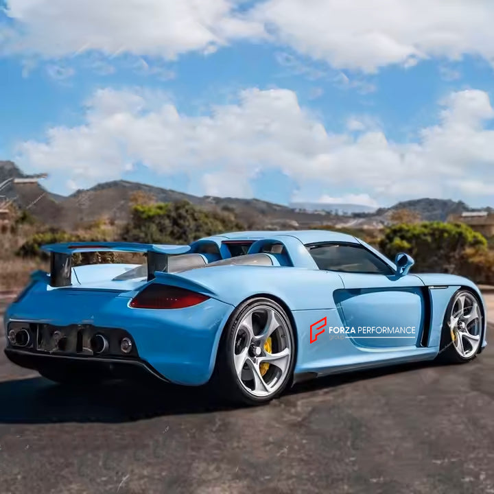 BODY KIT for PORSCHE CARRERA GT 2004 - 2006

Set includes:

Front Bumper&nbsp;
Fenders
Hood/Bonnet

Rear Bumper
Rear Diffuser
Rear Spoiler


Material: Carbon fiber

NOTE: Professional installation is required.