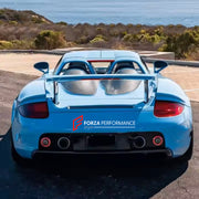 BODY KIT for PORSCHE CARRERA GT 2004 - 2006

Set includes:

Front Bumper&nbsp;
Fenders
Hood/Bonnet

Rear Bumper
Rear Diffuser
Rear Spoiler


Material: Carbon fiber

NOTE: Professional installation is required.