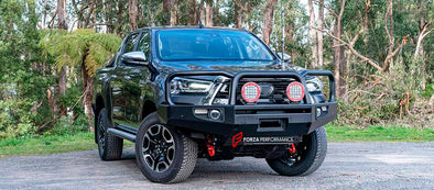 BULL BAR for TOYOTA HILUX VIII FACELIFT 2020+

Set includes:

Bull Bar addons

Material: Stainless Steel

Note: Professional installation is required.