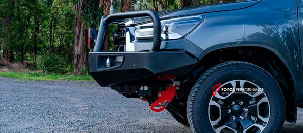 BULL BAR for TOYOTA HILUX VIII FACELIFT 2020+

Set includes:

Bull Bar addons

Material: Stainless Steel

Note: Professional installation is required.