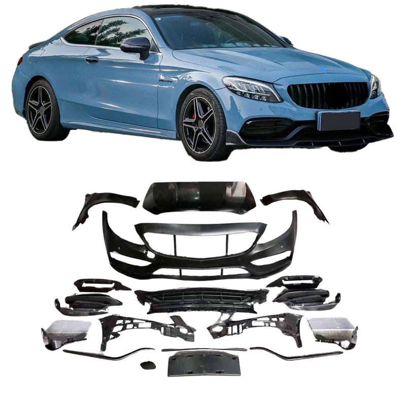 CONVERSION FACELIFT BODY KIT for MERCEDES BENZ C CLASS COUPE C200 C220D C300 W205 2016 - 2018 upgrade to C63 S AMG