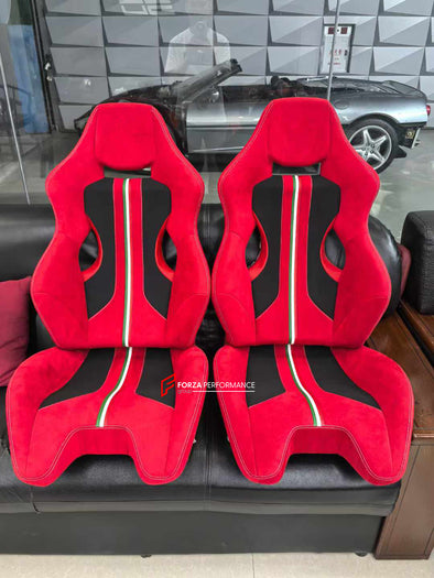 CAR SEATS for FERRARI

Ferrari car seats are top-tier, luxury-grade seats that prioritize premium materials, exquisite craftsmanship, ergonomic design, advanced technology, superior comfort, and safety features. These seats use high-quality materials and incorporate advanced adjustments for a personalized and luxurious driving experience.

Will fit on: 296 GTB, 296 GTS, 812 GTS, 812 SUPERFAST, F8 SPIDER, F8 TRIBUTO, PORTOFINO M, ROMA, SF90 SPIDER, SF90 STRADALE, 348 GTB, 348 GTS, 348 SPIDER, 348 TB, 348 TS,