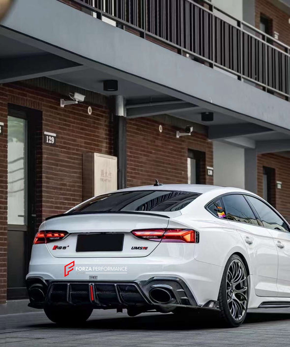 CARBON BODY KIT for AUDI RS5 F5 FACELIFT 2020+    Set includes:  Front Lip  Front Canards Hood/Bonnet Rear Diffuser