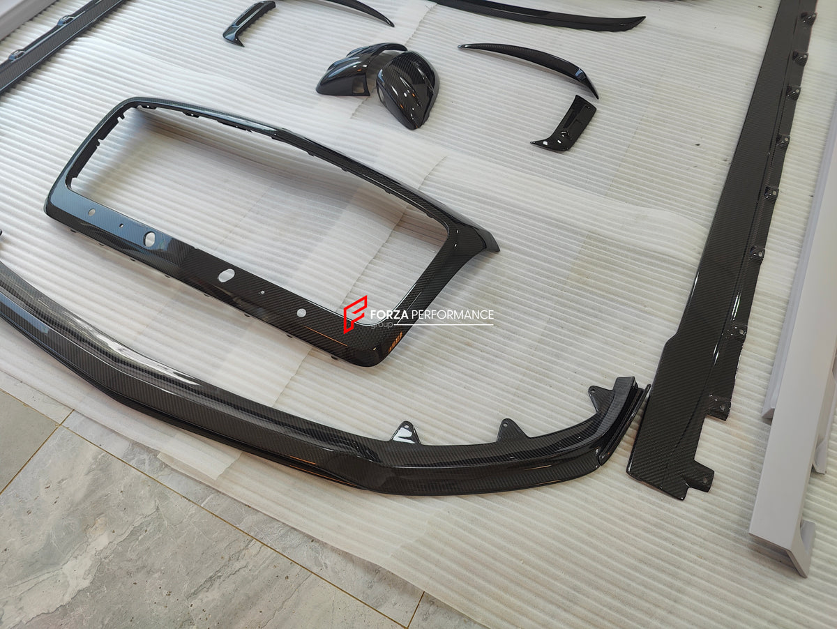 CARBON BODY KIT for BENTLEY FLYING SPUR 2020+ Set includes: Hood Front Grille Frame Front Lip Side Skirts Rear Diffuser Side Mirror Covers