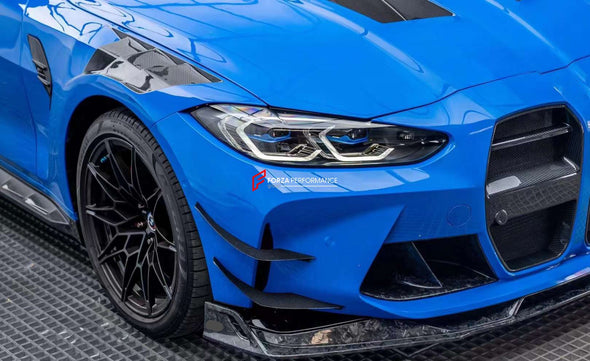 CARBON WIDE BODY KIT for BMW M4 G82 2020+  Set includes:   Front Lip Front Bumper Air Vent Covers Front Canards Grille Hood Front Fenders Side Air Vent Covers Side Skirts Rear Spoiler  Rear Diffuser With Tail Light