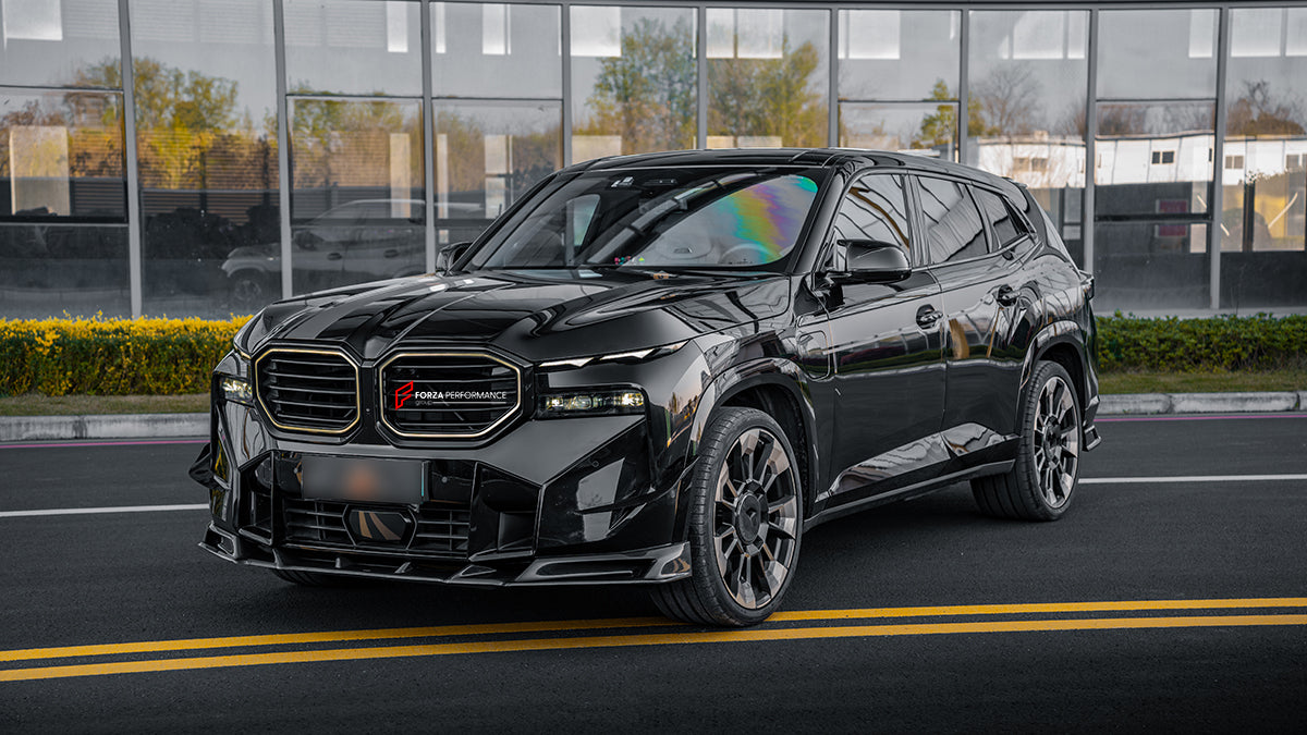 CARBON BODY KIT for BMW XM G09 2023+

Set includes:

Front Lip

Front Canards&nbsp;

Side Skirts
Rear Middle Spoiler
Roof Spoiler

Rear Diffuser


Material: Carbon Fiber

Note: Professional installation is required.