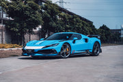 CARBON BODY KIT for FERRARI 296 GTB/GTS  Set includes: Front Lip Front Bumper Air Vent Covers Hood Panel Trim Fender Vents Side Skirts Side Air Vent Covers Engine Cover Rear Spoiler Rear Diffuser