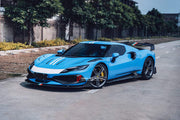 CARBON BODY KIT for FERRARI 296 GTB/GTS  Set includes: Front Lip Front Bumper Air Vent Covers Hood Panel Trim Fender Vents Side Skirts Side Air Vent Covers Engine Cover Rear Spoiler Rear Diffuser