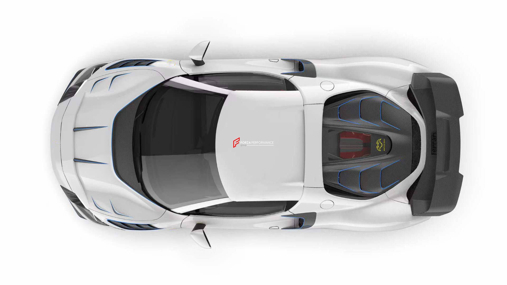 CARBON BODY KIT for FERRARI 296 GTB/GTS  Set includes: Front Lip Front Bumper Air Vent Covers Hood Panel Trim Fender Vents Side Skirts Side Air Vent Covers Engine Cover Rear Spoiler Rear Diffuser