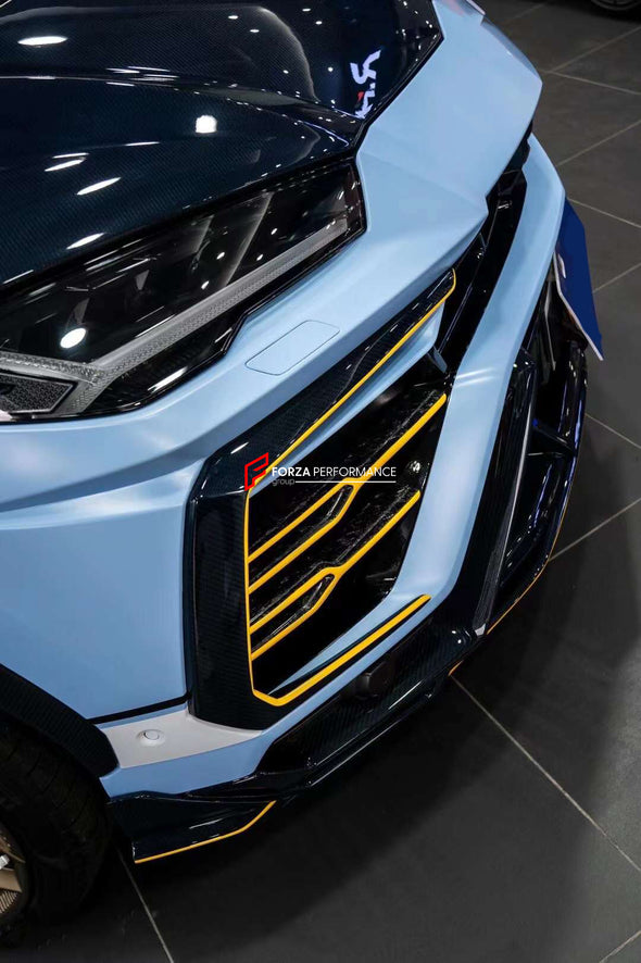 CARBON BODY KIT for LAMBORGHINI URUS 2018+

Set includes:

Front Lip

Front Canards
Hood
Side Skirts
Door Trims
Side Fenders
Side Mirror Covers
Rear Canards
Roof Spoiler
Rear Spoiler
Rear Diffuser