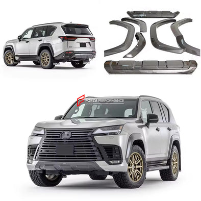 CARBON BODY KIT for LEXUS LX600 J300 2021+    Set includes:  Front Lip Fender Flares Rear Diffuser