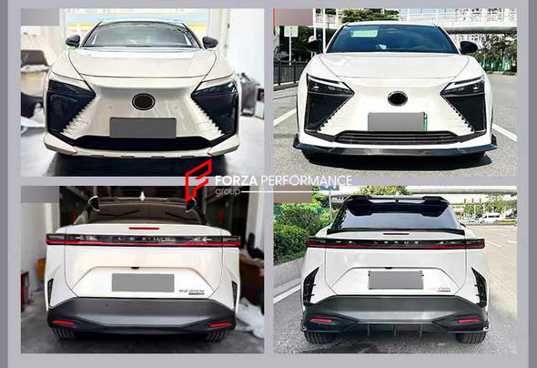 CARBON BODY KIT for LEXUS RZ 300E 450E 2023+  Set includes: Front Lip Front Bumper Trims Fender Flares Side Skirts Roof Spoiler Rear Spoiler Rear Bumper Trims Rear Diffuser