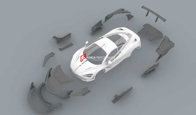 CARBON BODY KIT for MCLAREN 720S 2017+  Set includes:  Front Lip  Front Bumper Hood Front Fenders Side Skirts Rear Quarter Panels Rear Spoiler Rear Diffuser