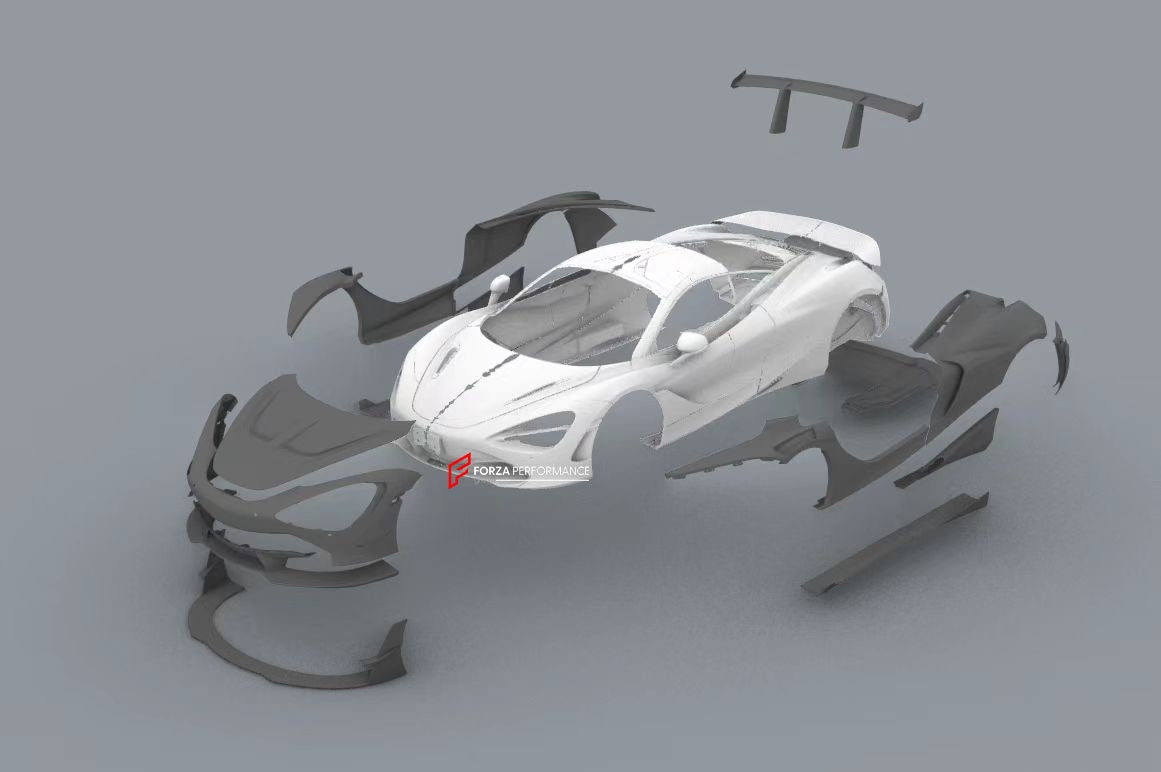 CARBON BODY KIT for MCLAREN 720S 2017+  Set includes:  Front Lip  Front Bumper Hood Front Fenders Side Skirts Rear Quarter Panels Rear Spoiler Rear Diffuser