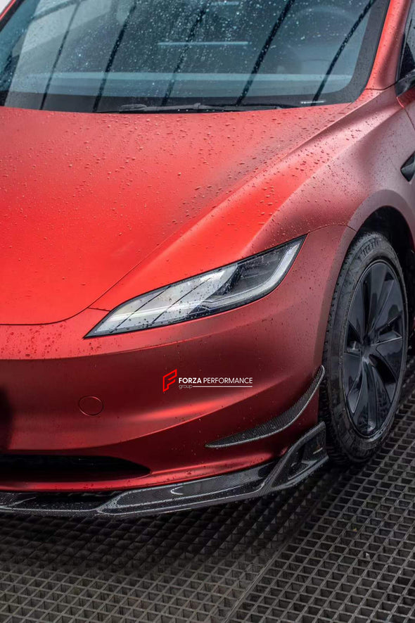 BODY KIT for TESLA MODEL 3 2023+    Set includes:  Front Lip Front Canards Side Skirts Rear Spoiler Rear Diffuser