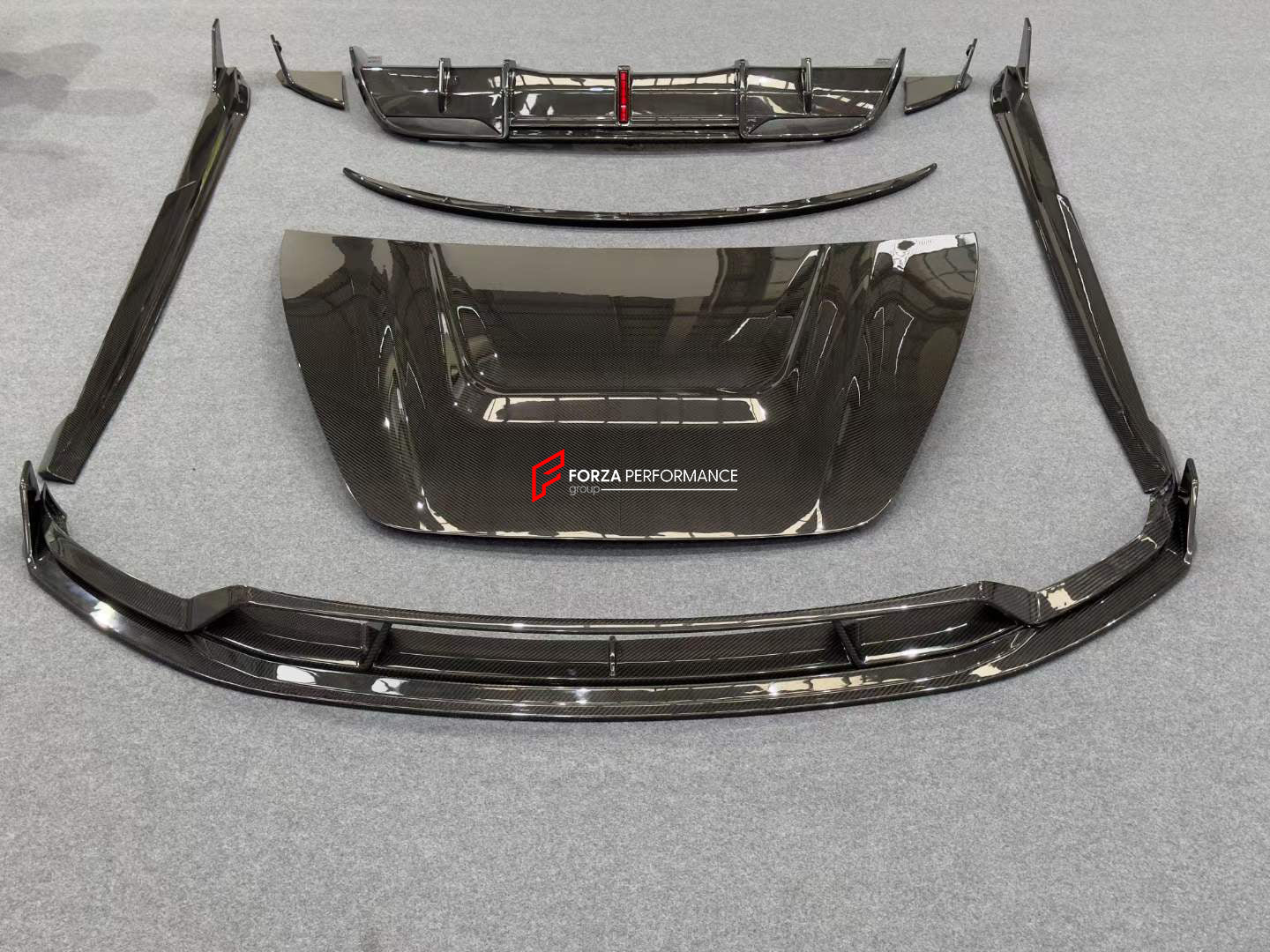 CARBON BODY KIT for TESLA MODEL 3  Set includes:  Hood Front Lip Side Skirts Rear Spoiler Rear Diffuser