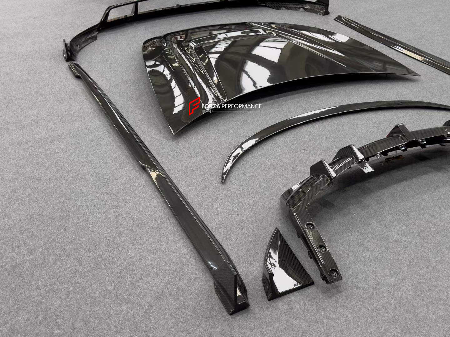 CARBON BODY KIT for TESLA MODEL 3  Set includes:  Hood Front Lip Side Skirts Rear Spoiler Rear Diffuser