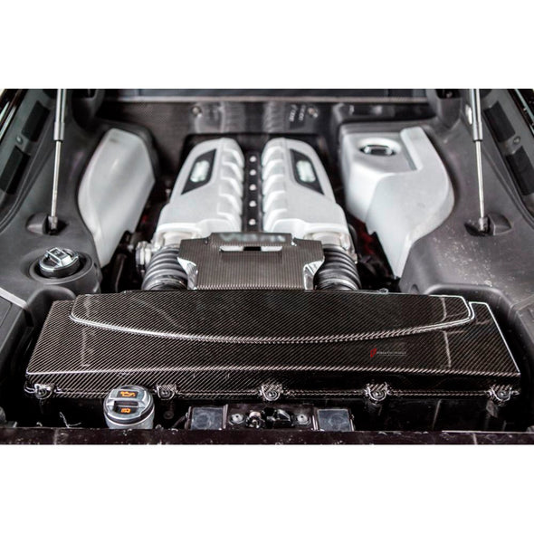 CARBON FIBER AIR FILTER BOX COVER for AUDI R8 V8 V10 Coupe Spyder 2008 - 2013