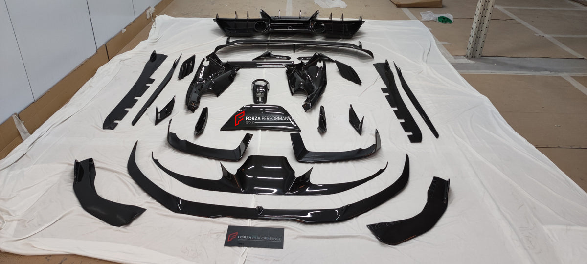 CARBON FIBER BODY KIT for FERRARI F8 Tributo Paktechz Set includes: Front lip Side skirts Rear diffuser Rear wing spoiler Production time: 10 days Material: Real carbon fiber