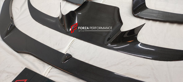 CARBON FIBER BODY KIT for FERRARI F8 Tributo Paktechz Set includes: Front lip Side skirts Rear diffuser Rear wing spoiler Production time: 10 days Material: Real carbon fiber