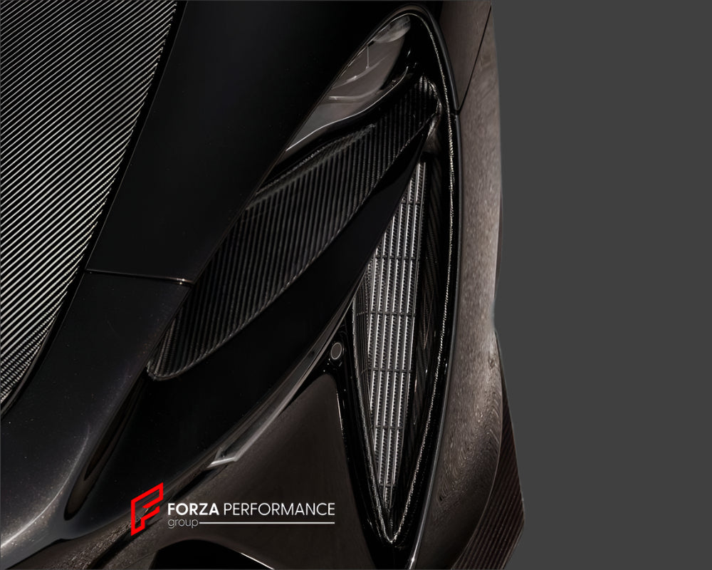 CARBON HEADLIGHT COVERS for MCLAREN ARTURA 2021+
Set includes:
Headlight Covers 
Material: Carbon Fiber
NOTE: Professional installation is required.