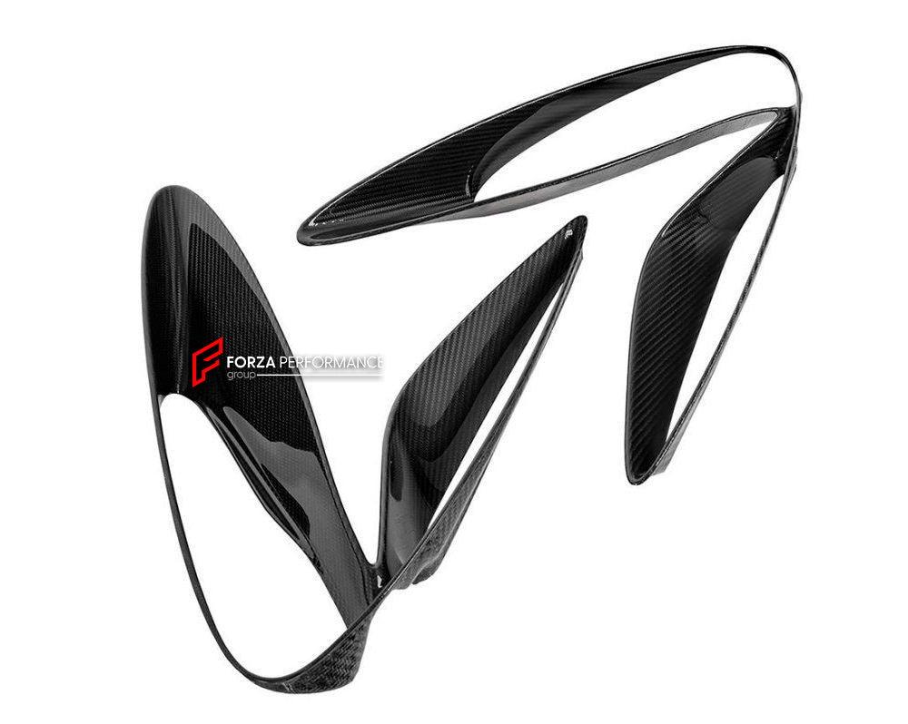 CARBON HEADLIGHT COVERS for MCLAREN ARTURA 2021+
Set includes:
Headlight Covers 
Material: Carbon Fiber
NOTE: Professional installation is required.