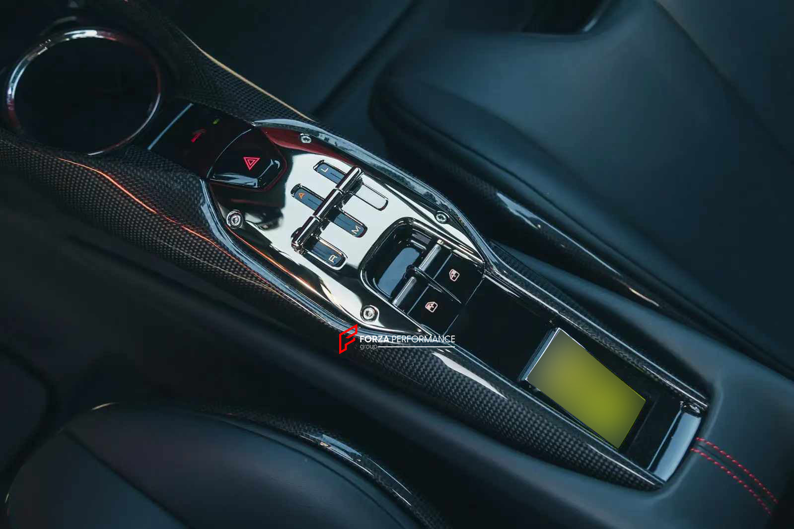 CARBON INTERIOR FRONT TUNNEL CENTER CONSOLE BOX for FERRARI 296 GTB/GTS   Set includes: Center Console Box