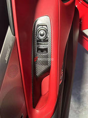 CARBON INTERIOR KIT for CHEVROLET CORVETTE C8 STINGRAY | Z06 | E-RAY 2024  Set includes:  Door Panel Trims Window Lift Panel Dashboard Panel Steering Wheel Trims