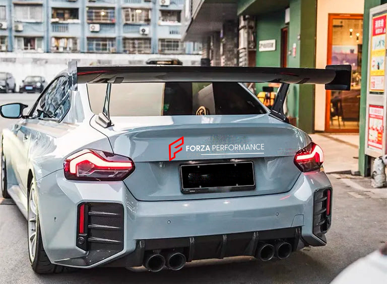 CARBON REAR GT WING SPOILER for BMW M2 G87 2023 - 2024 M3 G80 2020+ M4 G82 2021 - 2024

Set includes:

Rear Wing Spoiler

Material: Carbon Fiber

Note: Professional installation is required.