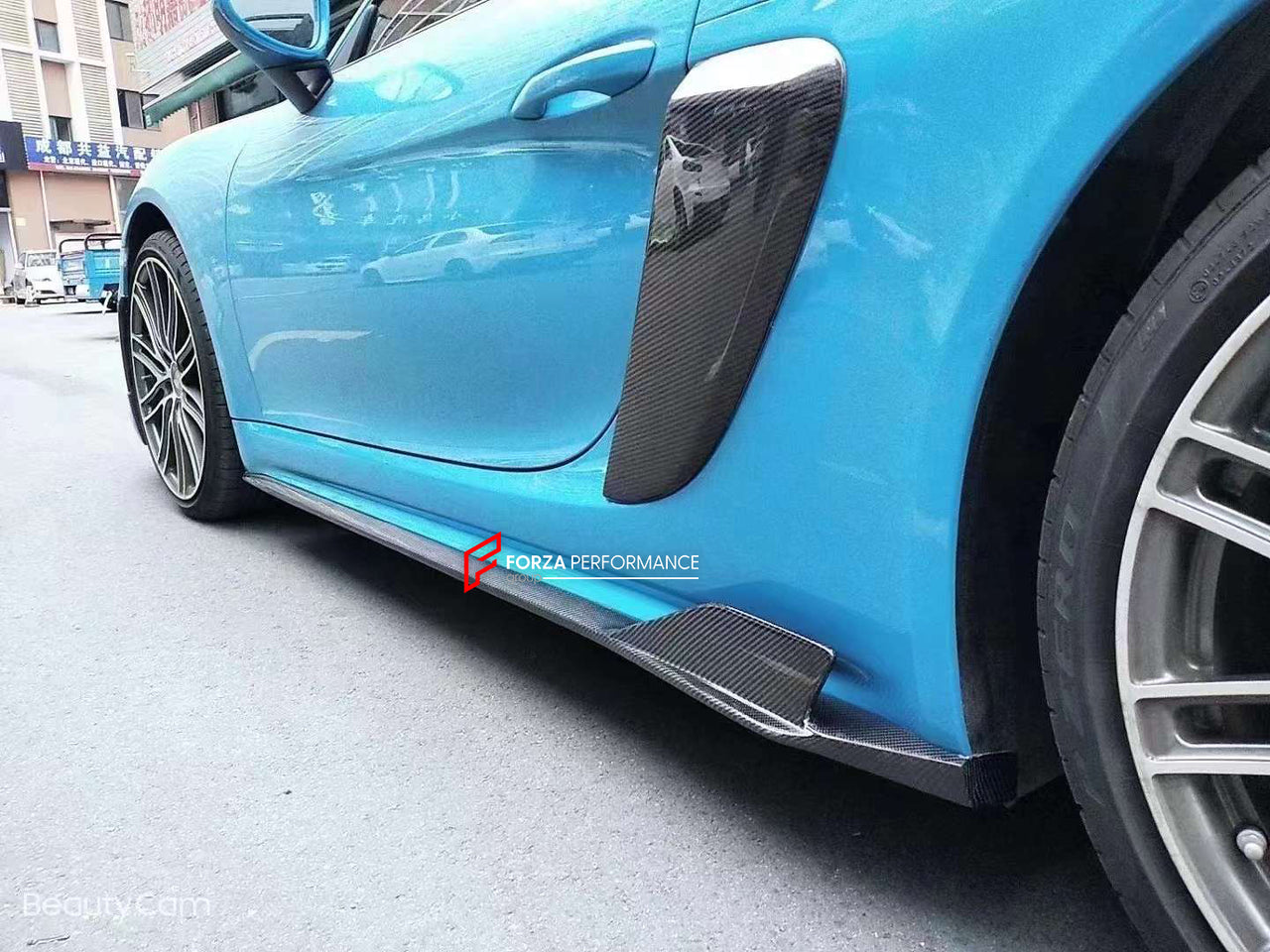 CARBON SIDE SKIRTS for PORSCHE 718 BOXSTER CAYMAN 2016+  Set includes:  Side Skirts