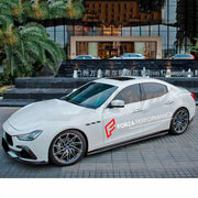 CARBON AERO KIT for MASERATI GHIBLI 2013 - 2020

Set includes:

Front Lip
Front Air Vent Covers
Side Skirts
Rear Diffuser&nbsp;
Rear Spoiler

Material: Carbon Fiber

NOTE: Professional installation is required.