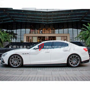 CARBON AERO KIT for MASERATI GHIBLI 2013 - 2020

Set includes:

Front Lip
Front Air Vent Covers
Side Skirts
Rear Diffuser&nbsp;
Rear Spoiler

Material: Carbon Fiber

NOTE: Professional installation is required.