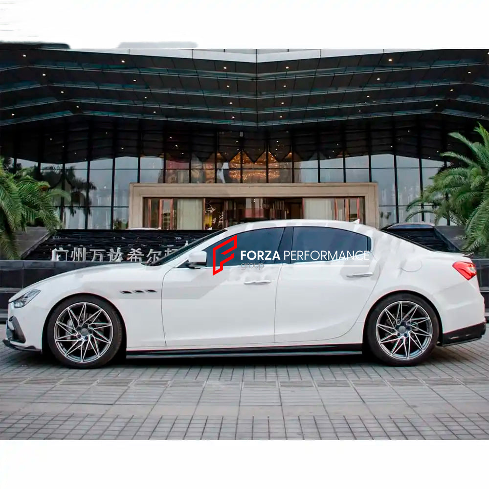 CARBON AERO KIT for MASERATI GHIBLI 2013 - 2020

Set includes:

Front Lip
Front Air Vent Covers
Side Skirts
Rear Diffuser&nbsp;
Rear Spoiler

Material: Carbon Fiber

NOTE: Professional installation is required.