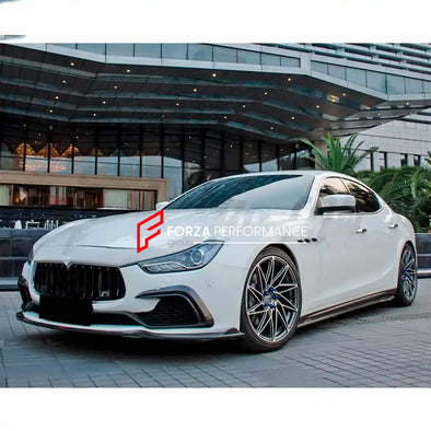 CARBON AERO KIT for MASERATI GHIBLI 2013 - 2020

Set includes:

Front Lip
Front Air Vent Covers
Side Skirts
Rear Diffuser&nbsp;
Rear Spoiler

Material: Carbon Fiber

NOTE: Professional installation is required.