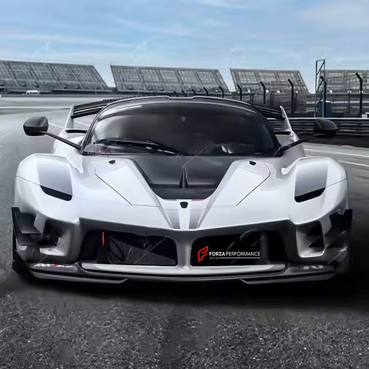CARBON BODY KIT for LaFerrari 2013 - 2016

Set includes:

Front Bumper Assembly
Fenders
Hood/Bonnet

Side Skirts
Rear Spoiler
Rear Bumper
Rear Diffuser


Material: Carbon fiber

NOTE: Professional installation is required.