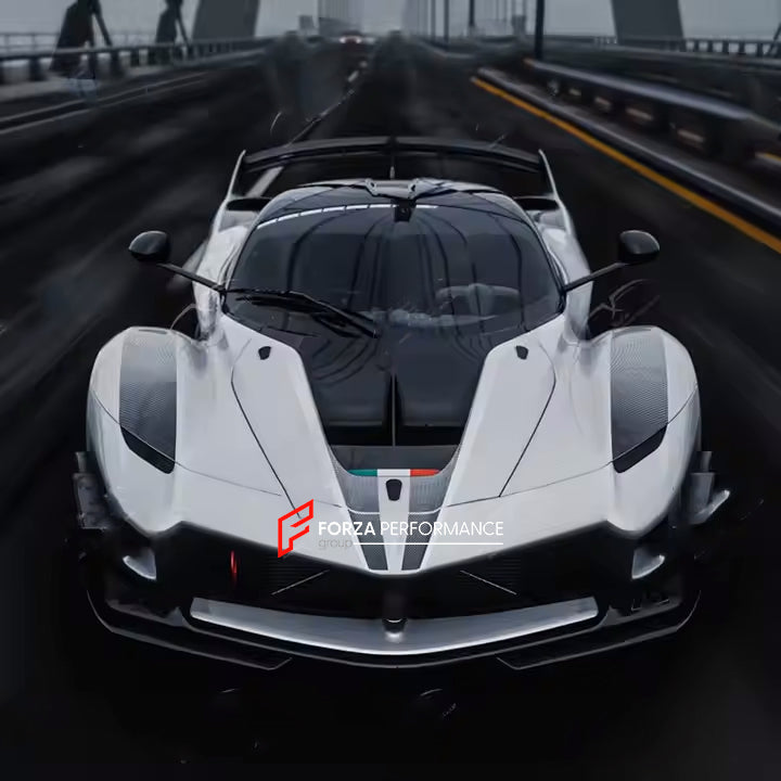 CARBON BODY KIT for LaFerrari 2013 - 2016

Set includes:

Front Bumper Assembly
Fenders
Hood/Bonnet

Side Skirts
Rear Spoiler
Rear Bumper
Rear Diffuser


Material: Carbon fiber

NOTE: Professional installation is required.
