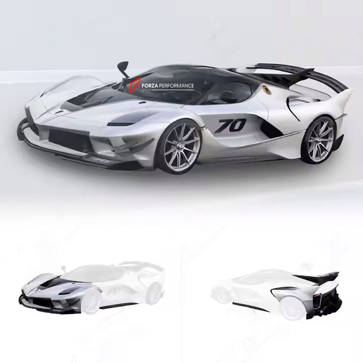 CARBON BODY KIT for LaFerrari 2013 - 2016

Set includes:

Front Bumper Assembly
Fenders
Hood/Bonnet

Side Skirts
Rear Spoiler
Rear Bumper
Rear Diffuser


Material: Carbon fiber

NOTE: Professional installation is required.