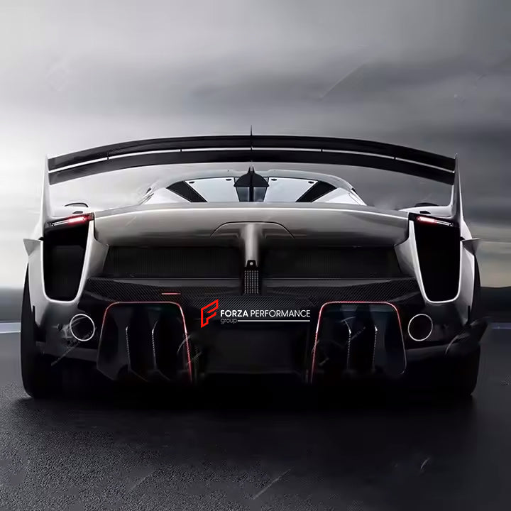CARBON BODY KIT for LaFerrari 2013 - 2016

Set includes:

Front Bumper Assembly
Fenders
Hood/Bonnet

Side Skirts
Rear Spoiler
Rear Bumper
Rear Diffuser


Material: Carbon fiber

NOTE: Professional installation is required.