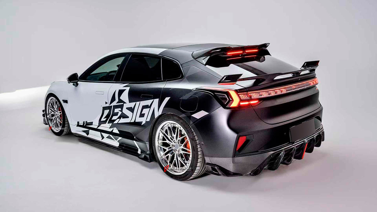 CARBON BODY KIT for ZEEKR 001 2021+

Set includes:
Front Lip
Front Bumper Trims
Side Skirts
Roof Spoiler
Rear Spoiler
Rear Diffuser&nbsp;

Material: Carbon fiber

Contact us for pricing

NOTE:

Professional installation is required