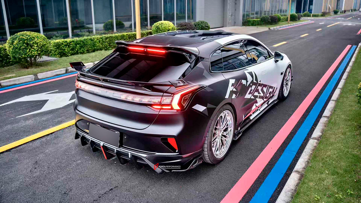 CARBON BODY KIT for ZEEKR 001 2021+

Set includes:
Front Lip
Front Bumper Trims
Side Skirts
Roof Spoiler
Rear Spoiler
Rear Diffuser&nbsp;

Material: Carbon fiber

Contact us for pricing

NOTE:

Professional installation is required
