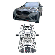 CONVERSION BODY KIT for BMW X5 G05 2018 - 2023 to X5M F95 LCI 2023+

Set includes:

Front Bumper Assembly
Headlights
Fender Flares
Rear Bumper Assembly
Tail Lights
Exhaust Tips

Material: Plastic PP

Note: Professional installation is required

* Each part of this kit can be sent separately. Please contact us if you need a specific part.