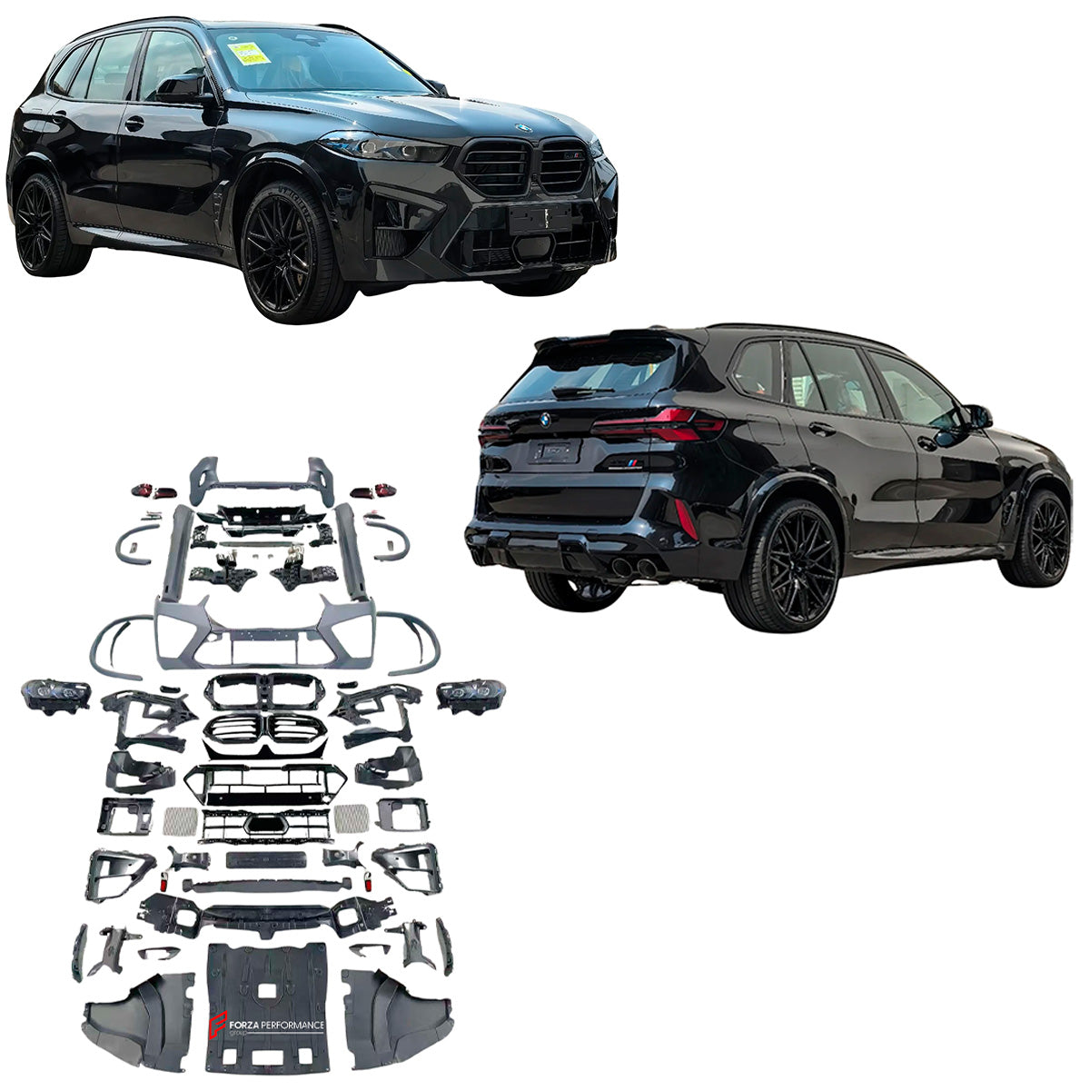CONVERSION BODY KIT for BMW X5 G05 2018 - 2023 UPGRADE to X5M F95 LCI 2023+ FACELIFT


Set includes:

Front Bumper Assembly
Headlights
Fender Flares
Rear Bumper Assembly
Tail Lights
Exhaust Tips

Material: Plastic PP

Note: Professional installation is required